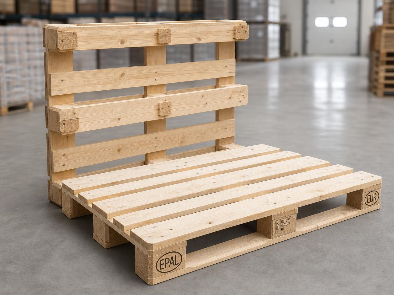 Photograph illustrating euro pallets
